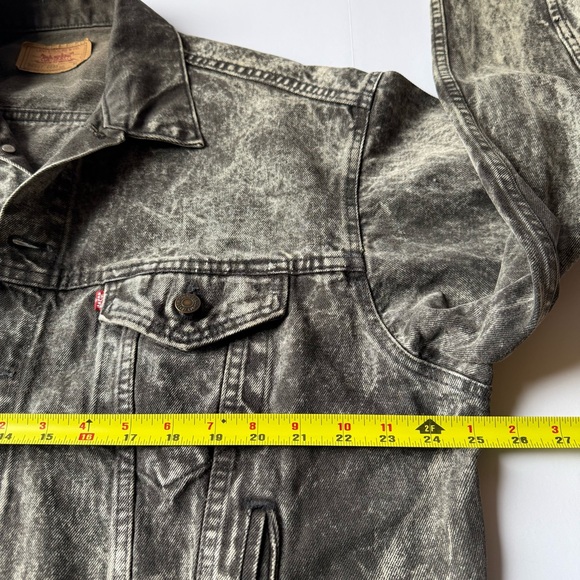 VTG 80s Levis Denim Trucker Jacket XL Black Acid Wash USA 70507 0253 - Picture 5 of 8